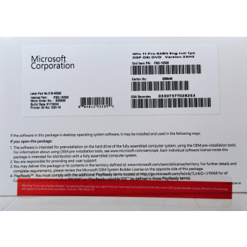 Microsoft OEM Windows 11 Pro ENG x64 DVD